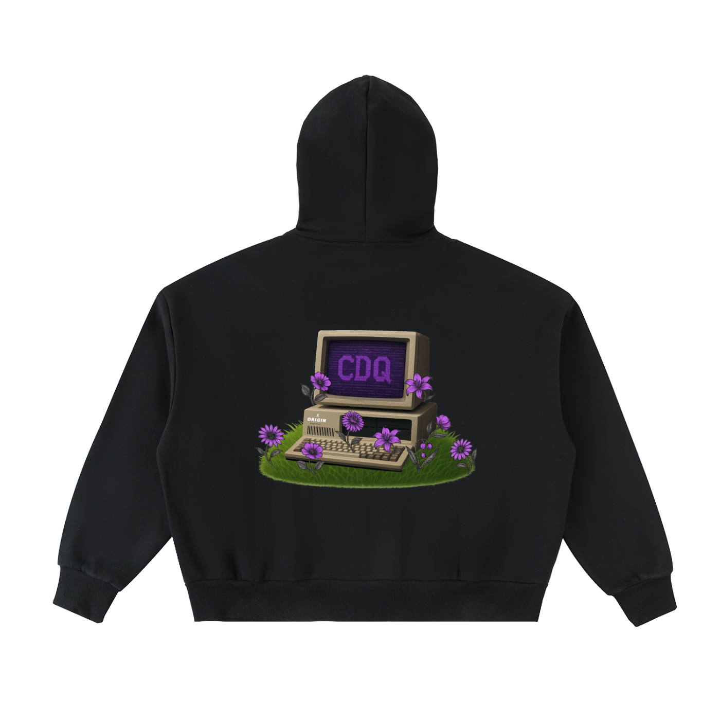 Fleeced Full-Zip Boxy Hoodie