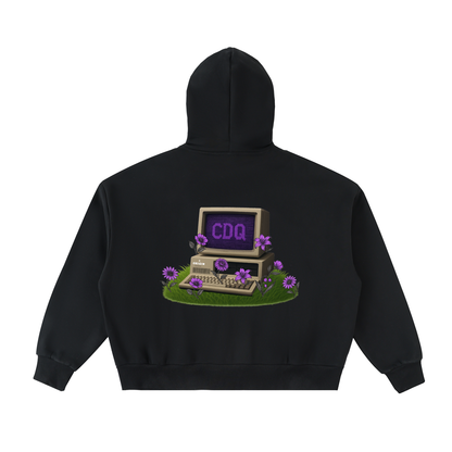 Fleeced Full-Zip Boxy Hoodie